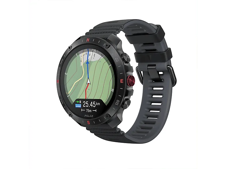 Reloj deportivo - Polar Grit X2 Pro, Negro, 130-220 mm, Pantalla táctil AMOLED 1.39", Registro salud 24/7 – Negro