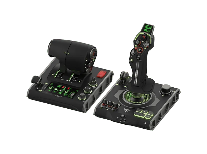 Simulador de vuelo - Turtle Beach VelocityOne Flightdeck, Flight Touch Display y HUD OLED, Personalización extrema controles, Negro