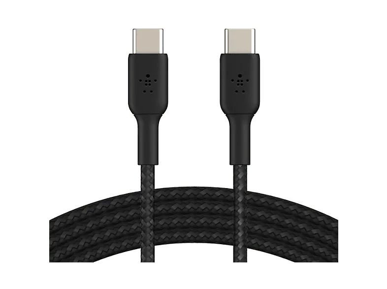 Cable USB - Belkin trenzado USB-C a USB-C, 1m, Compatibilidad Universal, 60W, Negro (imagen 1 de 3)