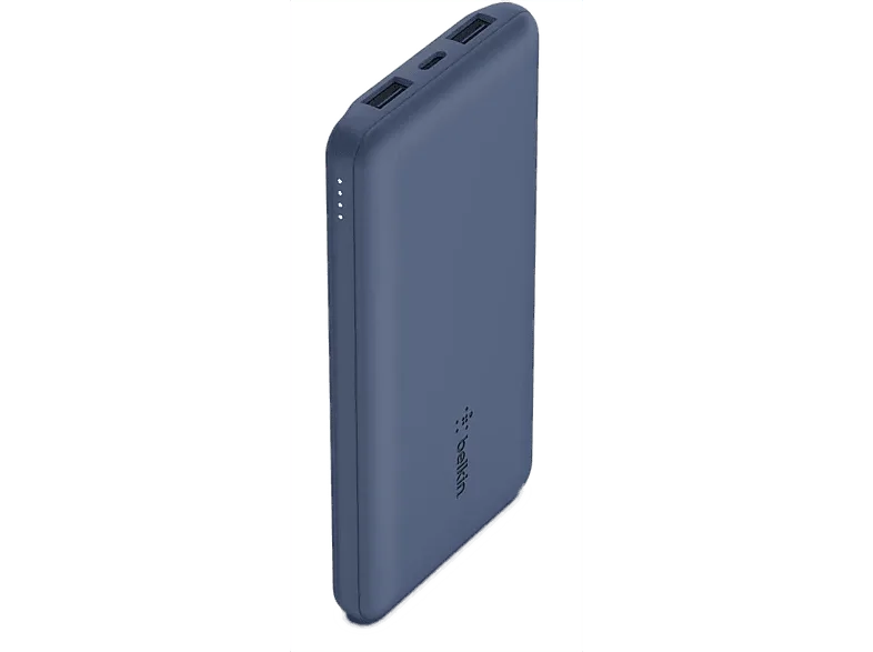 Powerbank - Belkin BPB011BTBL, 10000 mAh, Dos puertos USB-A de 12 W, Un puerto USB-C 15 Azul (imagen 1 de 3)