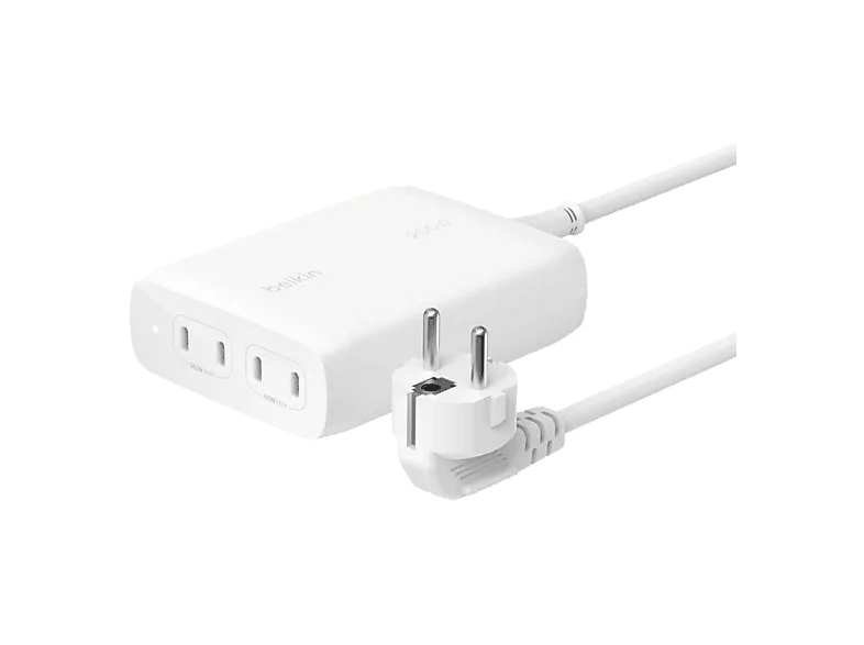 Cargador de pared - Belkin BoostCharge Pro USB-C GaN 4 puertos 200 W, Universal, Blanco