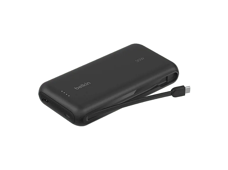 Powerbank - Belkin BPB024hqBK, 20000 mAh, 1x USB-C, Cable Integrado, Carga Rápida, 30W, Negro (imagen 1 de 3)