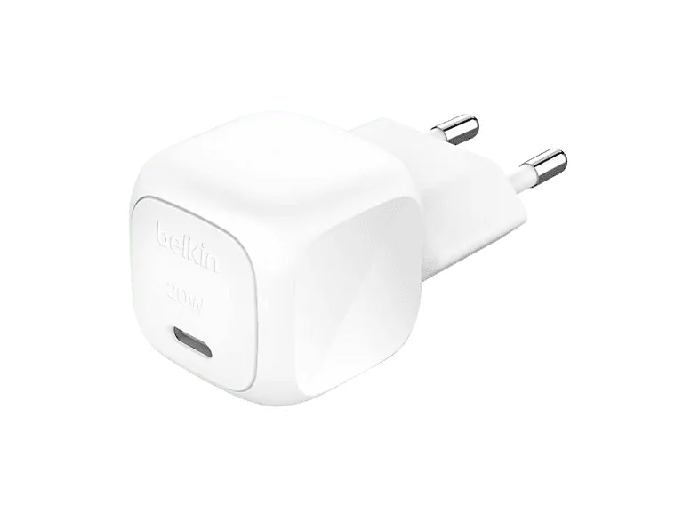 Cargador de pared - Belkin USB-C compacto 20 W, Universal, Carga rápida USB-C, Blanco (imagen 1 de 2)