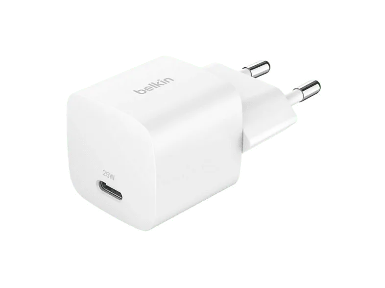 Cargador de pared - Belkin BoostCharge USB-C 25 W, Universal, Blanco