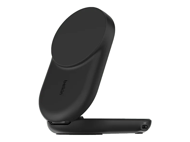 Cargador móvil inalámbrico - Belkin WIZ039kqBK, Compatible con dispositivos tecnología Qi2 de 25 W, Carga inalámbrica, Forma circular, Negro