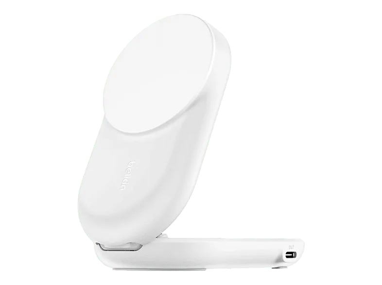 Cargador móvil inalámbrico - Belkin WIZ039kqWH, Compatible con dispositivos tecnología Qi2 de 25 W, Carga inalámbrica, Blanco