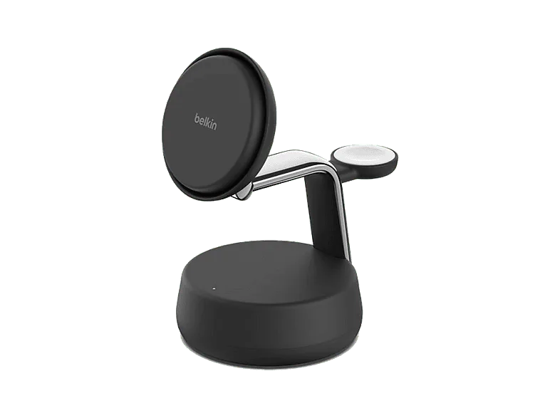 Cargador móvil inalámbrico - Belkin WIZ040kqCH, Compatible con dispositivos tecnología Qi2 25W, ChillBoost™, 3 en 1, Negro