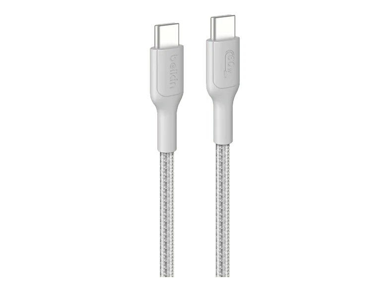 Cable USB - Belkin , CAB024 CAB024, 2m, Universal, USB-C a USB-C, 60W, Blanco