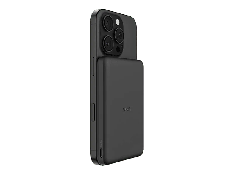 Powerbank - Belkin BPD010hqBK, 5000 mAh, 1x USB Tipo-C y Módulo Magnético de Carga Inalámbrica, 7.5W, Negro (imagen 1 de 3)