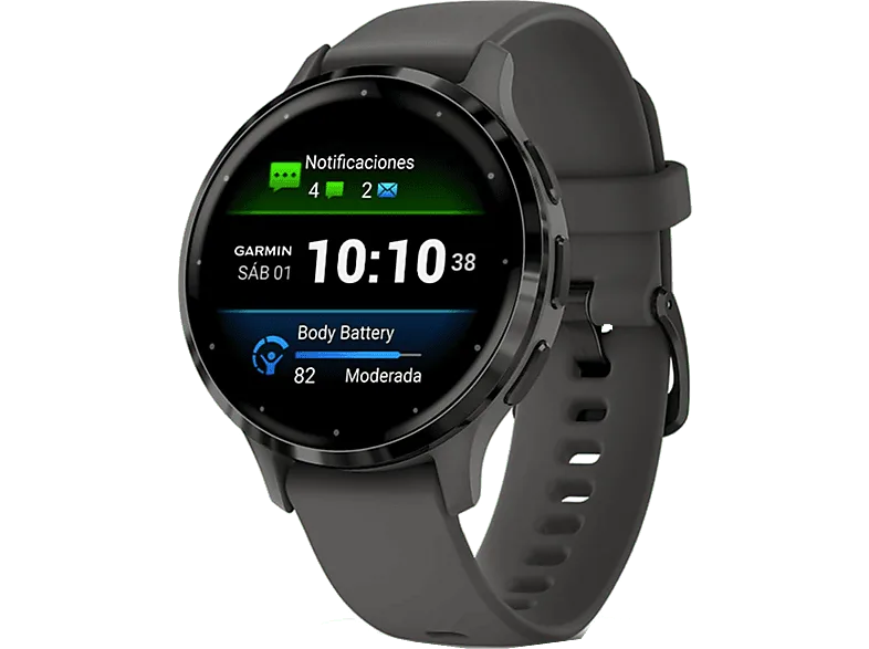 Reloj deportivo - Garmin Venu 3S, Gris, 41 mm, Correa 18 1.2", Autonomía 10 días, +30 deportes