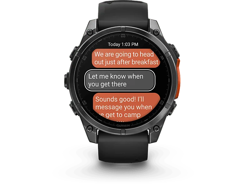 Reloj deportivo - Garmin Fénix® 8, Black con Slate Gray Stainless Steel, 51 mm, 1.4" AMOLED, GPS, Pay™, Bluetooth, Autonomía 29 días