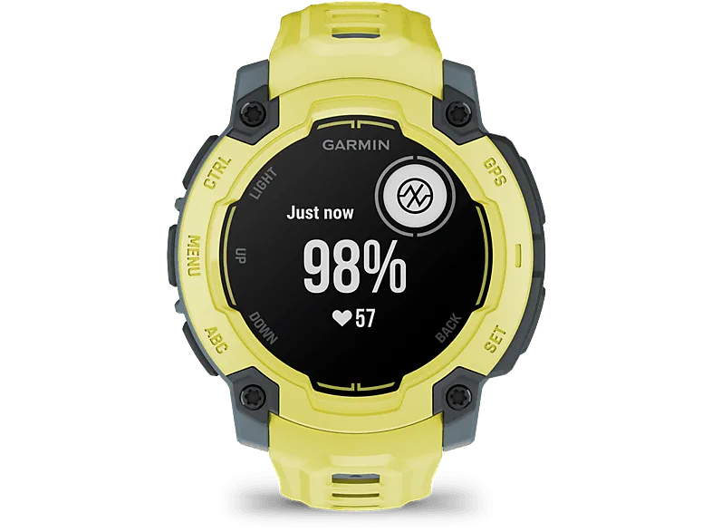 Reloj deportivo - Garmin Instinct E, Amarillo, 45mm, 0.9", Dos Cristales, Silicona, 10 ATM, Connect™, 16 días Autonomía