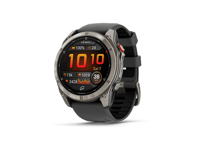 Reloj deportivo - Garmin FĒNIX® 8 PRO, 51mm, AMOLED, Correa de Silicona, Cristal Zafiro, Buceo Certificado, Negro