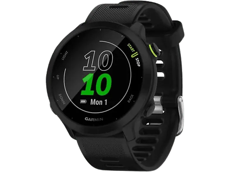 Reloj deportivo - Garmin Forerunner 55, 1,04", MIP, 14 días, GPS, Frecuencia cardíaca, 5 ATM, Negro