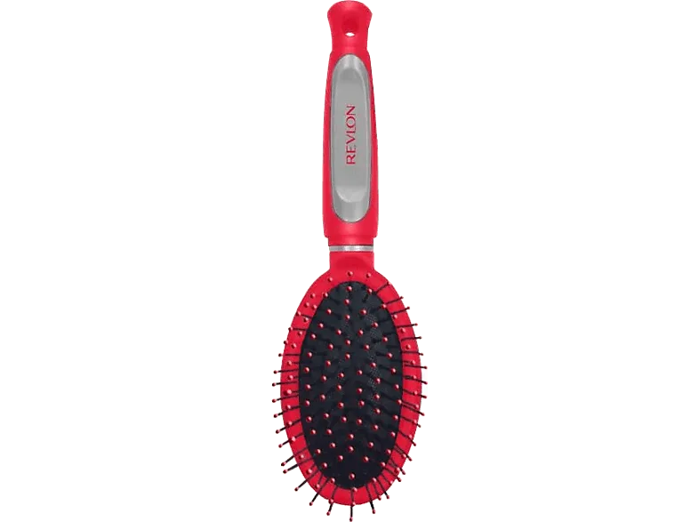 Cepillo - Revlon RV 2820 Cushion Brush, Cerdas duras, Plástico, Rojo
