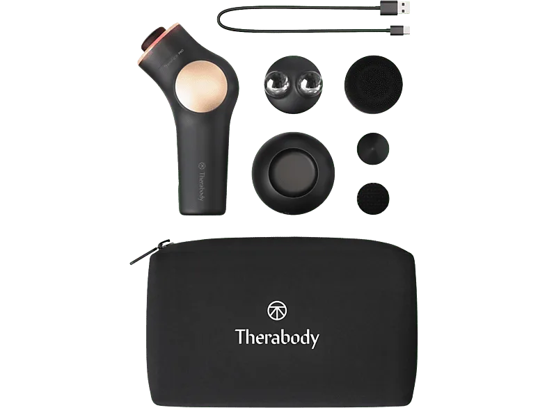 Masajeador facial - Therabody TheraFace PRO, Para Cara, Terapia de luz LED, Microcorriente, Limpieza Profunda, Negro
