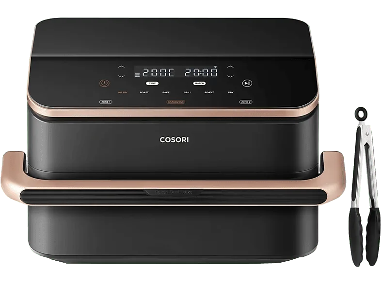 Freidora de aire - Cosori Dual Blaze Twinfry™ chef Edition, 10 l, 2800W, Doble Resistencia, Temporizador 1min-48h, 6 programas en 1, WiFi, Negro