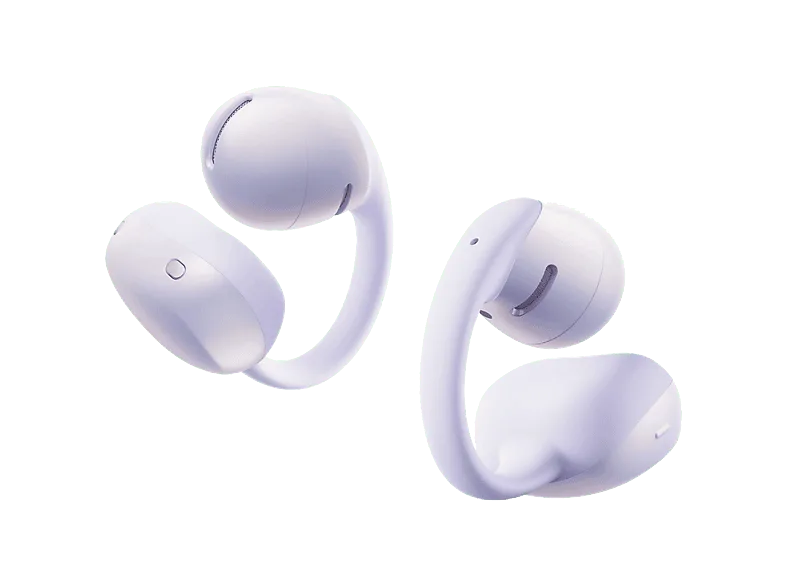 Auriculares conducción de aire - Shokz OpenDots Air, 36h Autonomía, Open-Ear con Clip, IP57, 2 Micrófonos, Morado