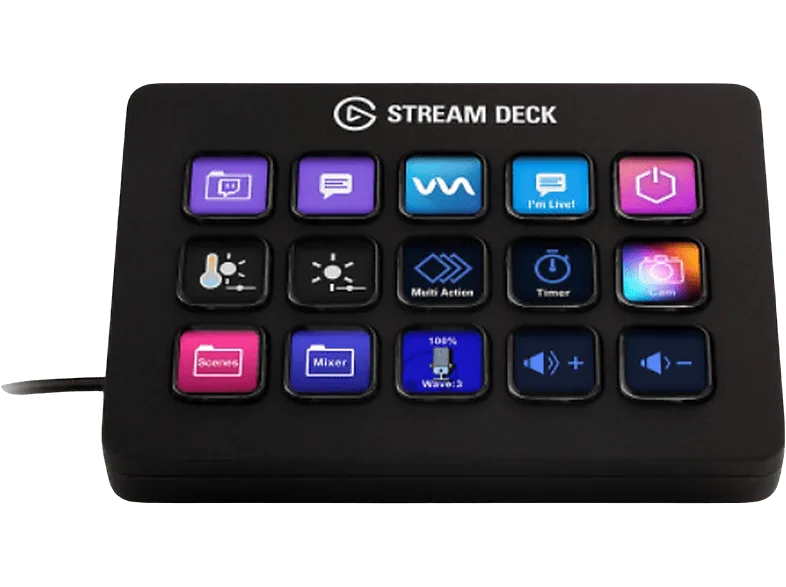 Capturadora de vídeo - Elgato Stream Deck MK.2 10GBA9901, Para PC y Mac, 15 Teclas macro, Negro