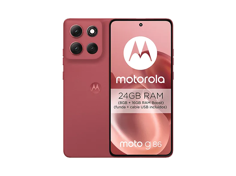 Móvil - Motorola g86 5G, Chrysanthemum, 256 GB, 8 GB RAM, 6.67" pOLED, MediaTek Dimensity 7300, 5200 mAh