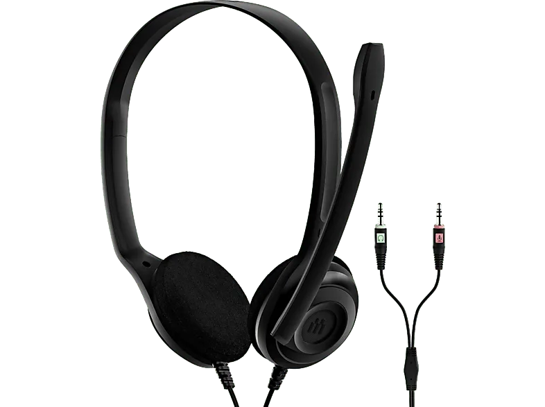 Auriculares - Epos PC 3 Chat, Supraaurales, Micrófono, Cancelación de ruido activa, 2 Jack 3.5 mm, Diadema, Negro