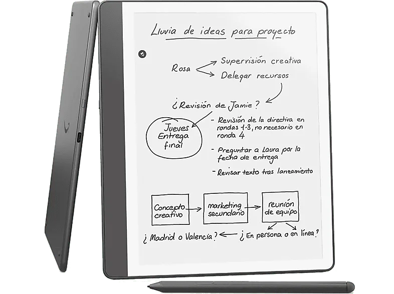 eBook - Amazon Kindle Scribe, 10.2", 16 GB, 300 ppi, 12 Semanas Autonomía, Sin reflejos, Lápiz premium, Gris tungsteno