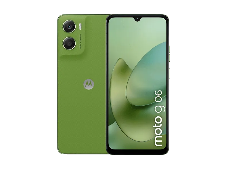 Móvil - Motorola g06, Tendril Green, 64 GB, 4 GB RAM, 6.88" HD+ 120 Hz, MediaTek Helio G81 Extreme, 5200 mAh