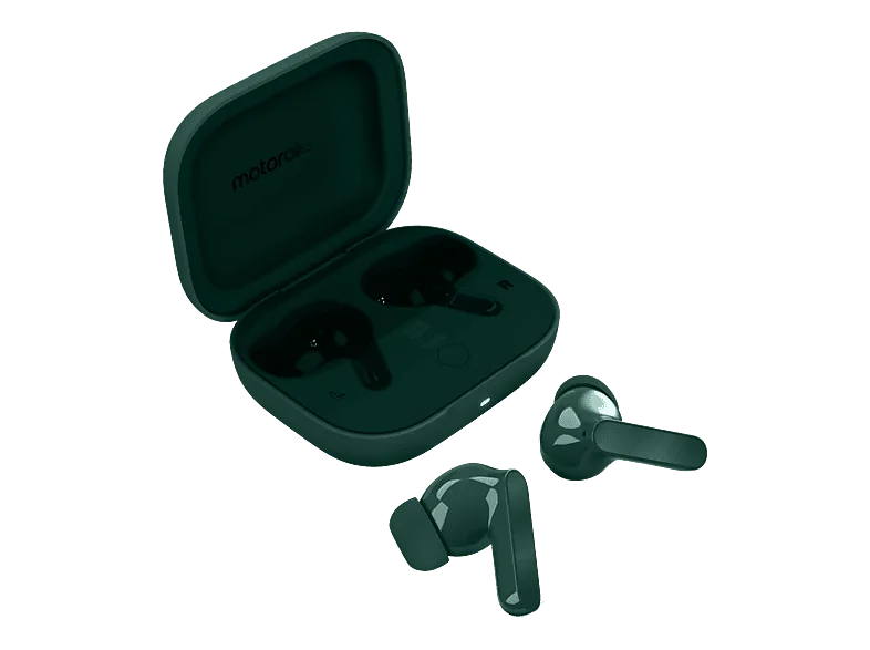 Auriculares True Wireless - Motorola Buds Bass, 9 h Autonomía, Cancelación ruido (ANC), Pantone Posy Green