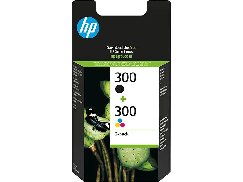Cartucho de tinta - HP 300 Pack 2 Combo, Negro y Tricolor, CN637EE