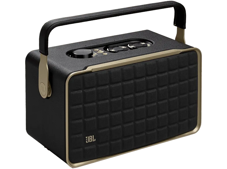 Altavoz estéreo - JBL Authentics 300, 100W, Bluetooth, Wi-Fi, asistentes de voz Google y Alexa, batería con autonomía 8h, diseño retro, Negro (imagen 1 de 3)