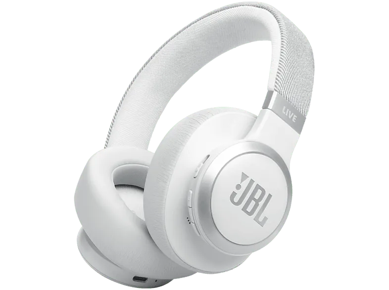 Auriculares inalámbricos - JBL Live 770, Cancelación ruido adaptativa, Autonomía 65h, Bluetooth, Blanco – Blanco