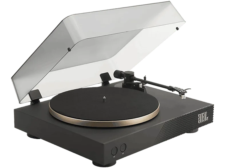 Tocadiscos - JBL Spinner BT, Bluetooth, AptX™HD, Cabezal extraíble, Transmisión por correa, Dorado y negro