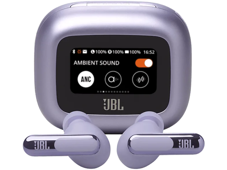 Auriculares True Wireless - JBL Live Beam 3, 48 h Autonomía, Conexión Multipunto, IP55, Cancelación de ruido, Sonido Espacial, Morado