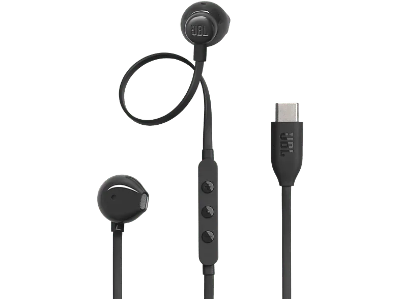 Auriculares de botón - JBL Tune 305C, Intraurales, Bluetooth, Con cable, Micrófono, Black