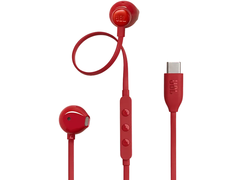 Auriculares de botón - JBL Tune 305C, Intraurales, Bluetooth, Con cable, Micrófono, Red – Red