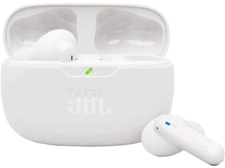 Auriculares True Wireless - JBL Wave Beam 2, 40 h Autonomía, IP54, Cancelación de ruido, Ergonómico, Blanco