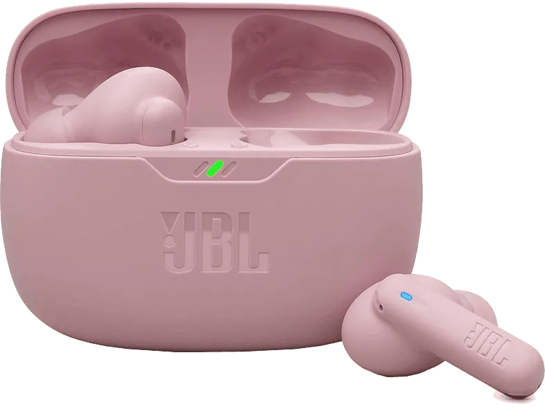 Auriculares True Wireless - JBL Wave Beam 2, 40 h Autonomía, IP54, Cancelación de ruido, Ergonómico, Rosa