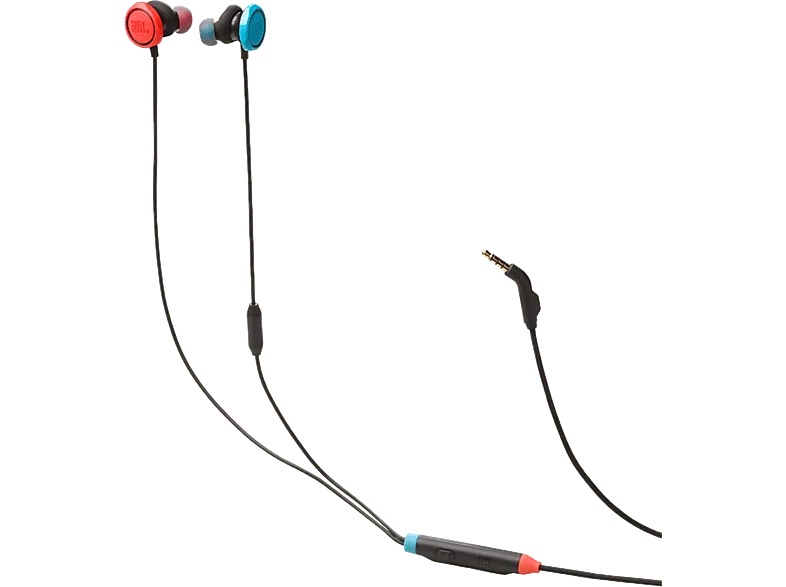 Auriculares de botón - JBL Quantum 50 N, Intraurales, Drivers 8,6 mm, Multiplataforma, Jack 3.5 Para Nintendo, Negro, Rojo y Azul