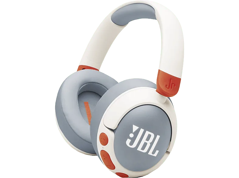 Auriculares infantiles - JBL Junior 470NC, Circumaurales , Sonido inocuo 85db, Control parental, Micrófono, Cancelación ruido, Autonom 50h,Blanco