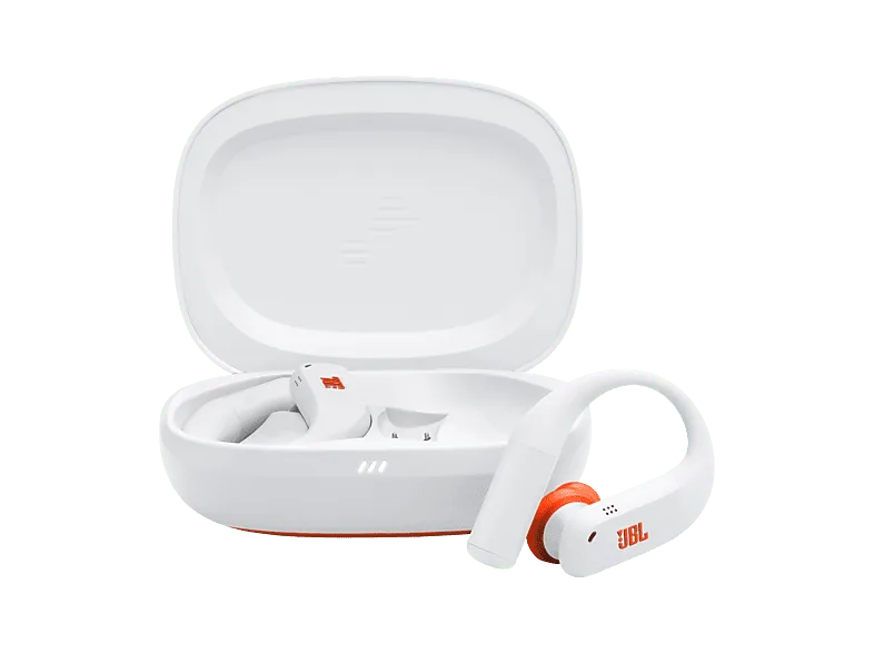 Auriculares deportivos - JBL Endurance Peak 4, Intraurales, Bluetooth, 48h Autonomía, 6 Micrófonos, Cancelación de Ruido Adaptativa, Blanco