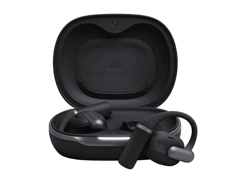 Auriculares conducción de aire - JBL Sense Pro, 38h Autonomía, Open-ear, Gancho Ajustable, 4 Micrófonos, Negro
