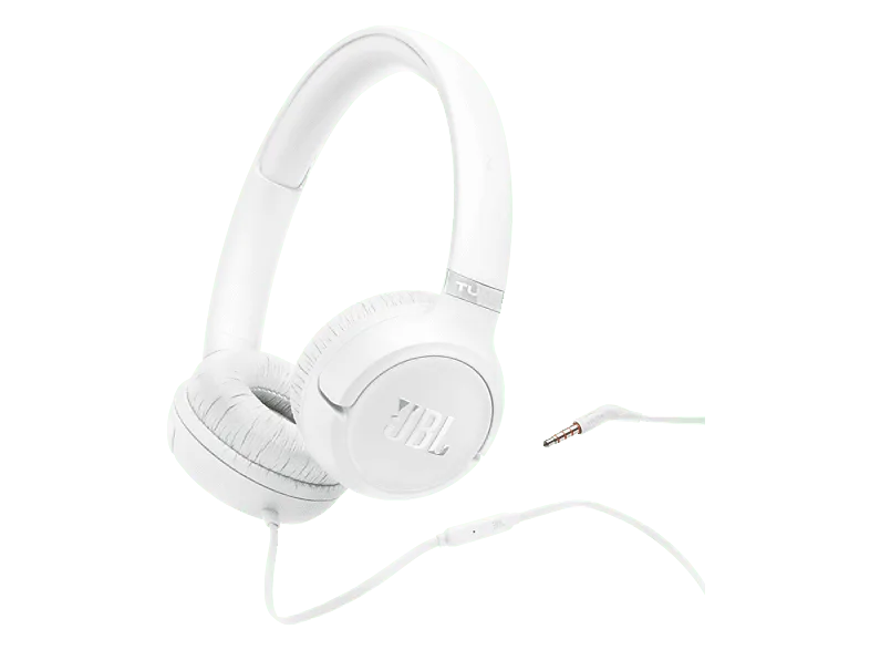 Auriculares - JBL Tune 530, Diadema, Cable, Pure Bass, Plegable, Blanco
