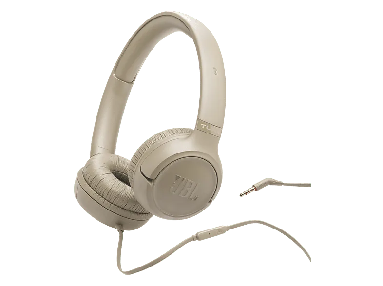 Auriculares - JBL Tune 530, Diadema, Cable, Pure Bass, Plegable, Beige