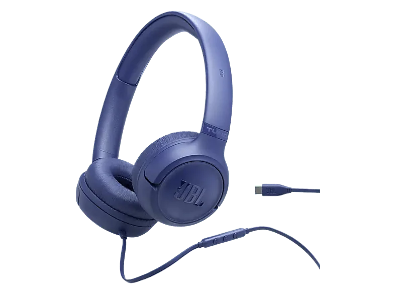 Auriculares - JBL Tune 530C, Cable USB-C, Diadema, Pure Bass, Plegables, Azul
