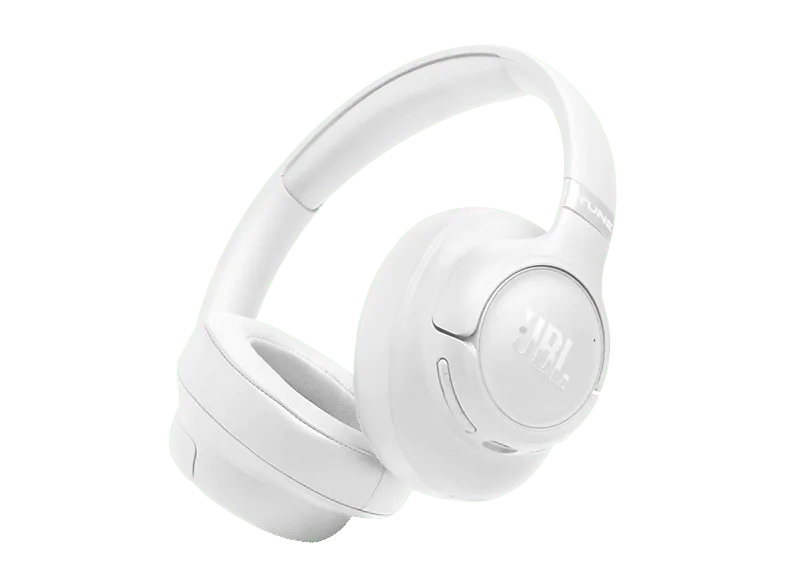 Auriculares inalámbricos - JBL Tune 780NC, Autonomía 76 h, Diadema, Circumaurales, Cancelación ruido adaptativa con Smart Ambient, Plegables, Blanco