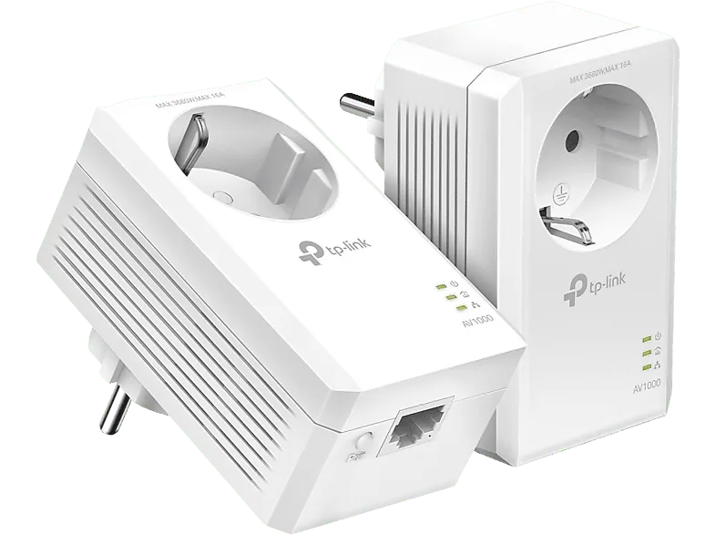 Adaptador PLC - TP-Link TL-PA7017P KIT, 2 Adaptadores Powerline, AV1000, 1000 mbps, Gigabit Ethernet, Blanco