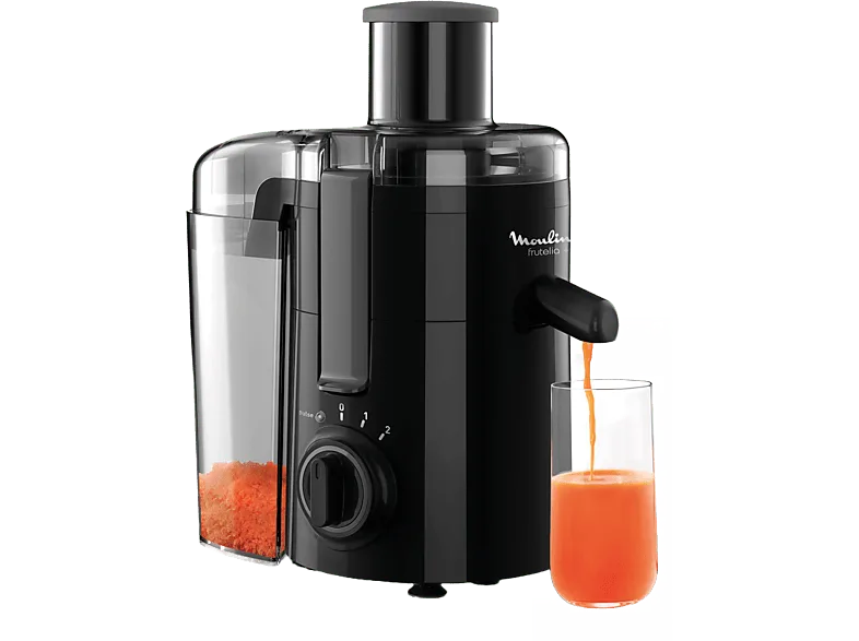 Licuadora - Moulinex Frutelia + JU3708, 350 W, 2 velocidades, 0.95 L, Filtro acero inoxidable, piezas extraíbles, Negro