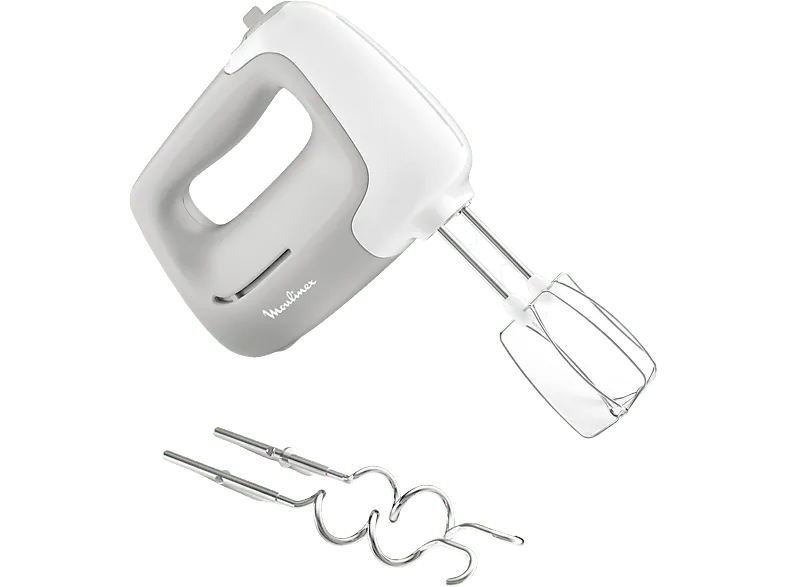 Amasadora de mano - Moulinex HM450, 450W, 5 Velocidades, 2 Varillas, Ganchos, Turbo, Gris Pimienta