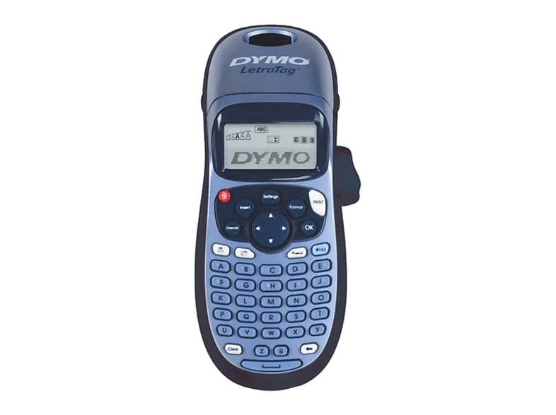 Impresora de etiquetas - Dymo LetraTag® 100H, Portátil, Pantalla LCD 13 caracteres, Azul