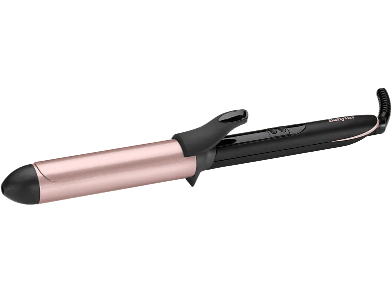 Rizador - Babyliss Tenacilla Rose Quartz 32 mm con pinza, 6 temperaturas hasta 210°C, Barril extralargo, cerámica y cuarzo, C452E, Rosa